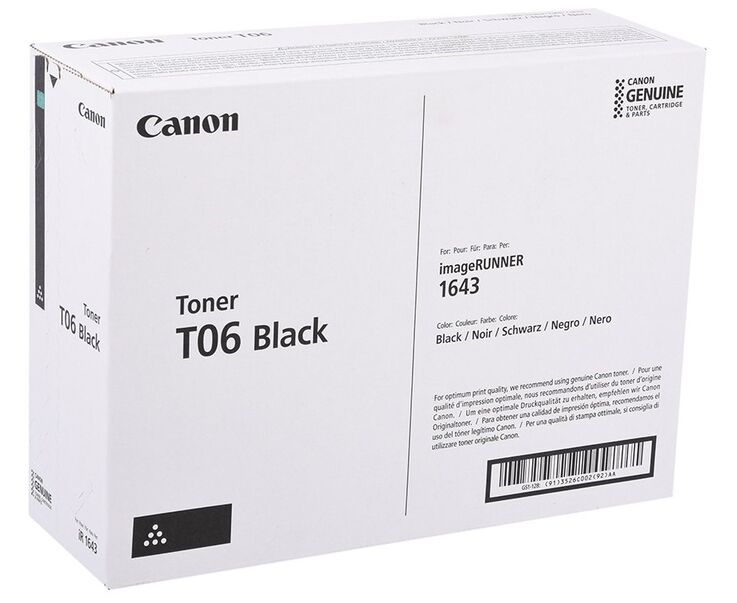 Тонер-картридж Canon 3526 C002 T06 для IR1643s. чёрный. 20 500 страниц.