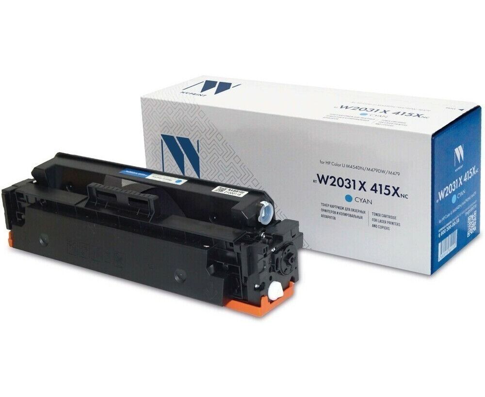 Тонер-картридж NV Print W2031 X (NV-W2031 X 415 X C) с чипом для HP Color Laser Jet Pro M454dn/M479dw, №415 X, С, 6 K, до версии 002_2247 A