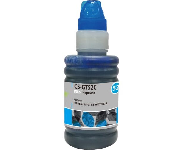 Чернила Cactus CS-GT52 C M0 H54 AE голубой 100мл для HP Desk Jet GT 5810/5820/5812/5822
