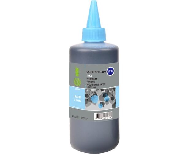 Чернила Cactus CS-EPT6735-250 T6735 светло-голубой 250мл для Epson L800/L810/L850/L1800