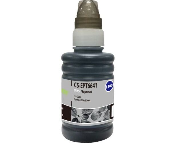 Чернила Cactus CS-EPT6641 T664 черный 100мл для Epson L100/L110/L120/L132/L200/L210/L222/L300/L312/L350/L355/L362/L366/L456/L550/L555/L566/L1300