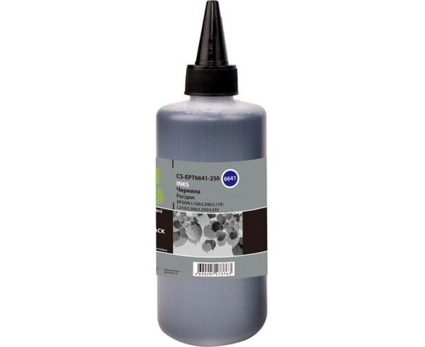 Чернила Cactus CS-EPT6641-250 T6641 черный 250мл для Epson L100/L110/L120/L132/L200/L210/L222/L300/L312/L350/L355/L362/L366/L456/L550/L555/L566/L1300