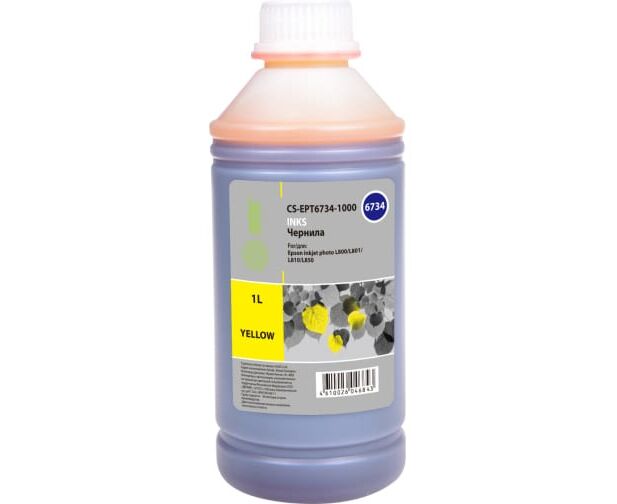 Чернила Cactus CS-EPT6734-1000 T6734 желтый 1000мл для Epson L800/L810/L850/L1800