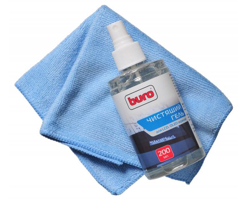 Чистящий набор (салфетки + гель) Buro BU-Glcd (салфетка и гель) для экранов ЖК мониторов блистер 200мл
