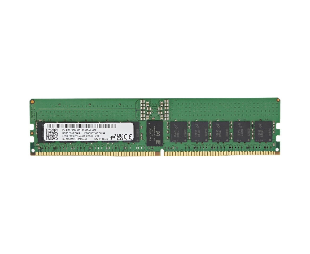 ОЗУ Micron MTC20 F2085 S1 RC48 BA1 DDR5 RDIMM 32 GB 2 Rx8 4800 M Hz ECC Registered, 1 year, OEM