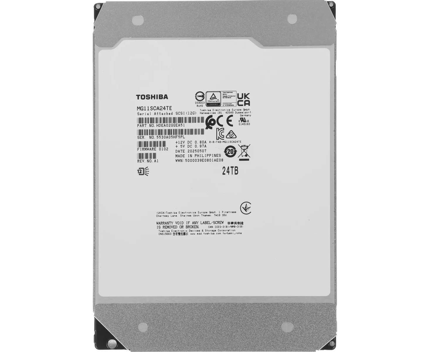 HDD Toshiba Server 512 E MG11 SCA24 TE SAS 3.0 24 TB (7200rpm) 512 Mb 3.5"
