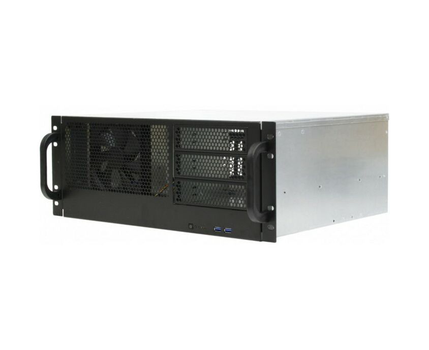 Серверный корпус Procase RM438-B-0 4 U server case,3x5.25+8 HDD,черный,без блока питания,глубина 380мм, MB ATX 12"x9.6"
