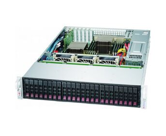 Supermicro SC216 BE1 C4-R1 K23 LPB 2 U with 1200 W Redundant PSU, 24 x 2.5" hot-swap SAS/SATA drive bay