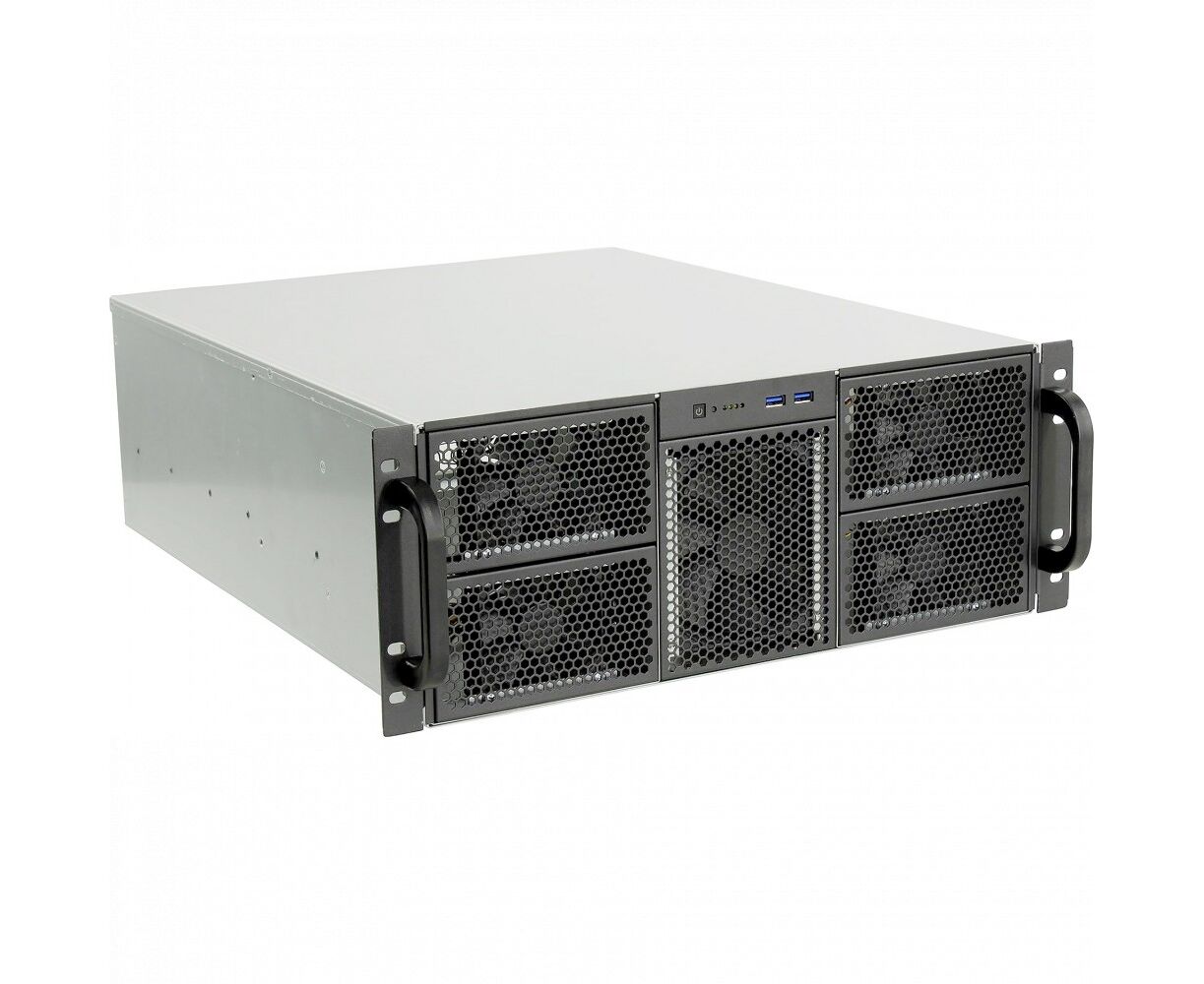Корпус Procase RE411-D0 H17-E-55 Корпус 4 U server case,0x5.25+17 HDD,черный,без блока питания,глубина 550мм,MB EATX 12"x13"