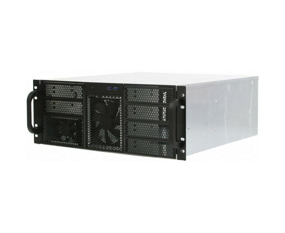 Корпус Procase RE411-D6 H8-E-55 4 U server case,6x5.25+8 HDD,черный,без блока питания,глубина 550мм,MB EATX 12"x13"