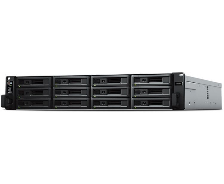 NAS Synology Rack 2 U ISCSI Dual Cont Array (QC2,4 Ghz CPU/8 Gbupto64/2x1 Gb E+1x10 Gb E(+1x Exp Slot) per controller)No HDD(upto12 2,5"/3,5"SA Supto36with 2x RXD12