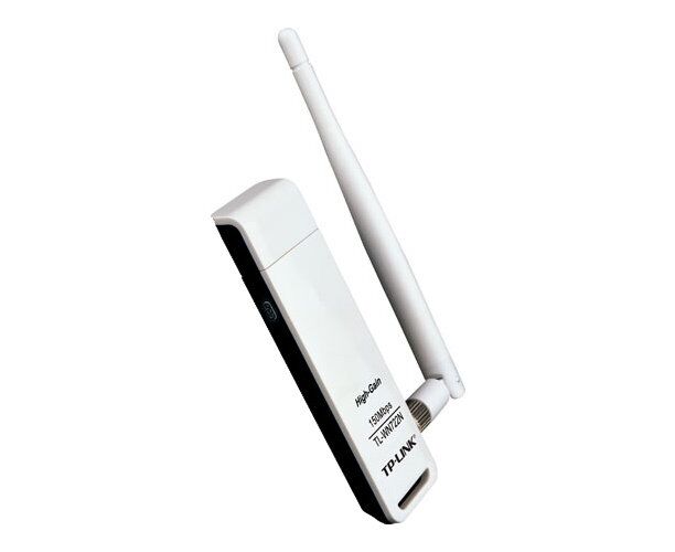 TP-LINK TL-WN722 N, Wi-Fi USB Адаптер, 150 Mbps High Gain (высокого усиления), with Cradle, Atheros, 1 T1 R, 2.4 G Hz, 802.11n/g/b, 1 detachable antenna