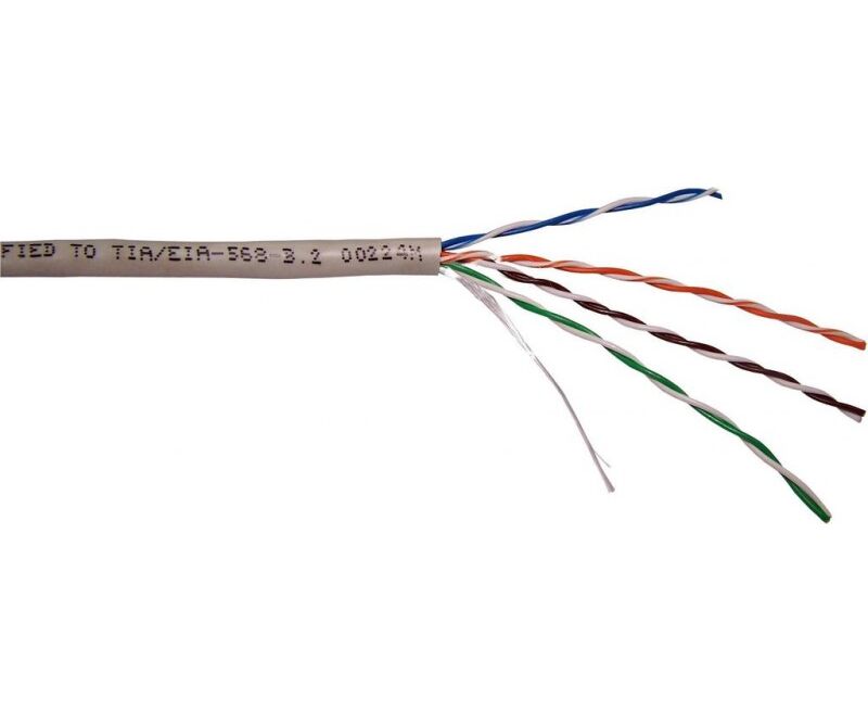 Кабель информационный Lanmaster NM-FTP5 E4 PR-CCA кат.5е F/UTP общий экран 4 X2 X24 AWG PVC внутренний 305м серый