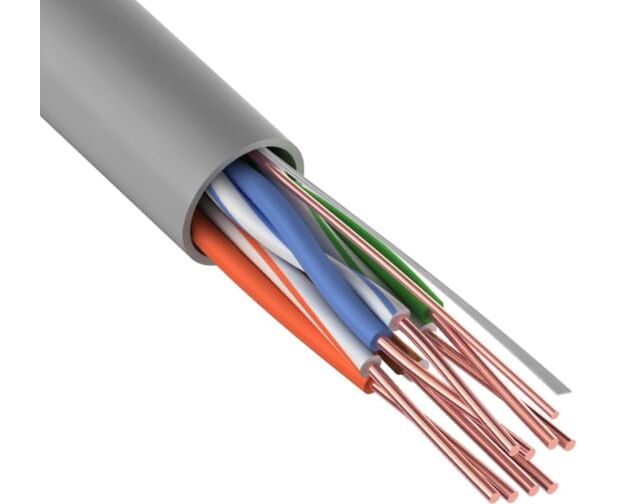 Витая пара REXANT 01-0069 U/UTP, категория 5e, ZH нг А-HF, 4 PR, 24 AWG, внутренний, серый, 305 м
