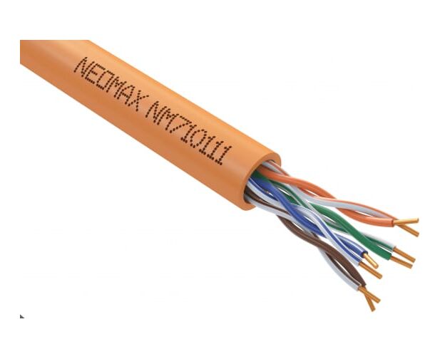 Витая пара NEOMAX NM710111 U/UTP cat.5e 4x2x0.52, 24 AWG, Медь, ZH нг(А)-HF (LSZH), внутренний (305 м), оранжевый