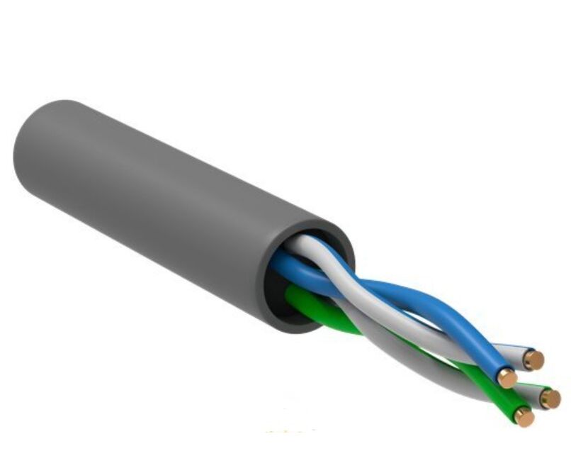 Кабель информ. ITK (LC1-C5 E02-111-100) кат.5 E U/UTP 2 X2 X24 AWG PVC внутр. 100м серый