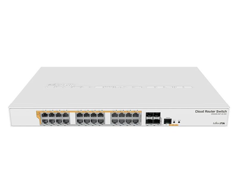 Mikro Tik CRS328-24 P-4 S+RM Коммутатор с поддержкой Po E, 802.3af/at, 4 SFP/SFP+, 24 x 1000 Mbit