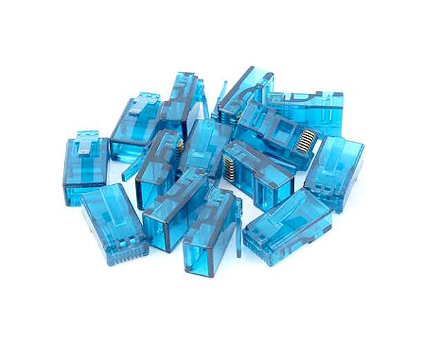 Коннектор De Tech RJ45 8 P8 C F/G голубой (1000 шт/упак)