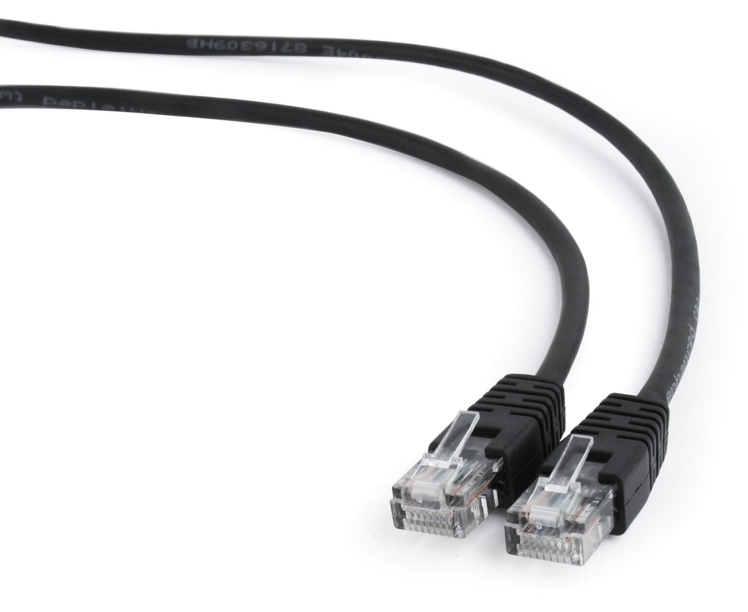 Патч-корд UTP Cablexpert PP12-0.5 M/BK кат.5e, 0.5м, литой, многожильный (черный)