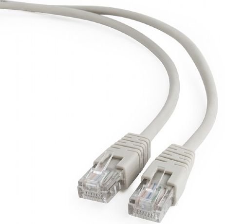 Патч-корд UTP5e, 0.5 м, литой, многожильный, биметалл CCA, 26 AWG, PVC, серый, CABLEXPERT PP12-0.5 M