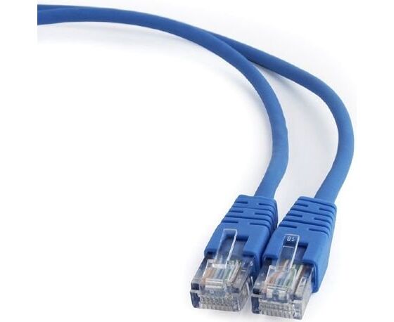 Патч-корд UTP5e, 3 м, литой, многожильный, биметалл CCA, 26 AWG, PVC, синий CABLEXPERT PP12-3 M/B