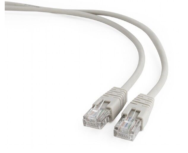 Патч-корд UTP5e, 10 м, литой, многожильный, биметалл CCA, 26 AWG, PVC, серый, CABLEXPERT PP12-10 M