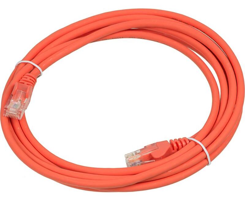 Патч-корд медный Lanmaster UTP LAN-PC45/U5 E-3.0-OR оранжевый вилка RJ-45-вилка RJ-45 кат.5е 3м LSZH (1шт)