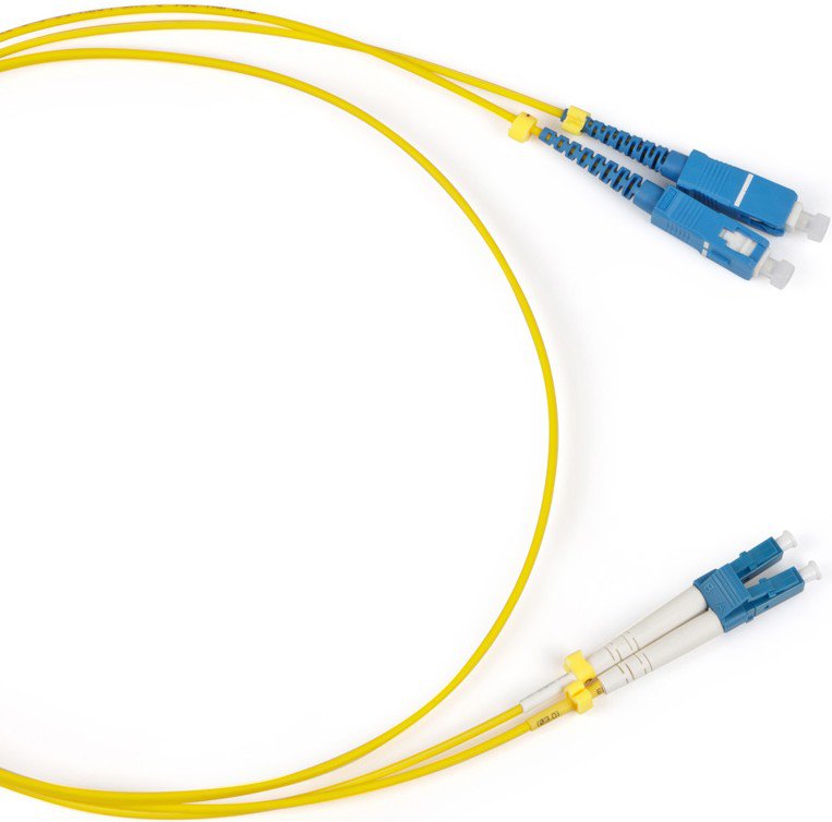 Hyperline FC-D2-9-LC/UR-SC/UR-H-2 M-LSZH-YL (FC-9-LC-SC-UPC-2 M) Патч-корд волоконно-оптический (шнур) SM 9/125 (OS2), LC/UPC-SC/UPC, duplex, LSZH, 2 м