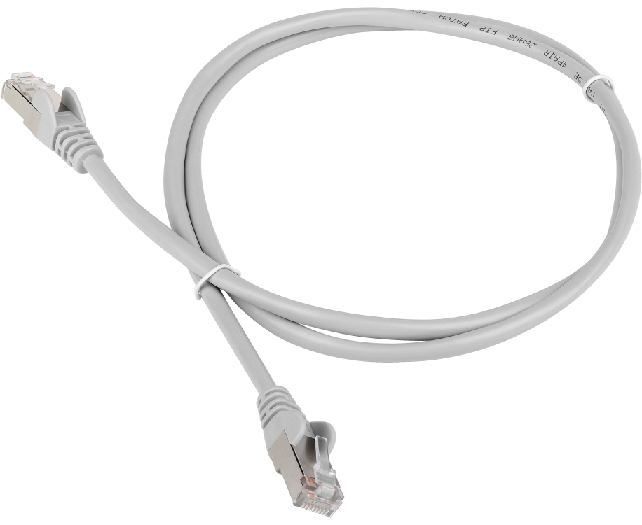 Патч-корд TWT (TWT-45-45-5.0/S6-GY) TWT FTP кат.6, с заливными колпачками, 5.0 м, серый