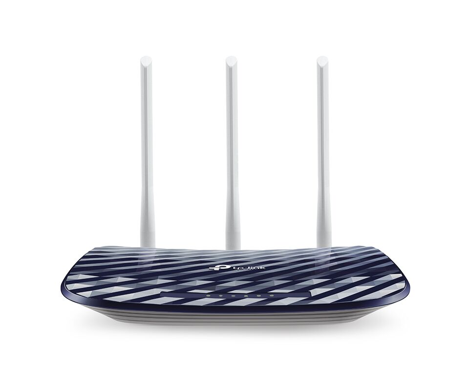 TP-LINK Archer C20, AC750 Dual-Band Wi-Fi Роутер, 433 at 5 G Hz +300 Mbps at 2.4 G Hz, 802.11ac/a/b/g/n, 1 port WAN 10/100 Mbps + 4 ports LAN 10/100 Mbps, 3 fixed antennas