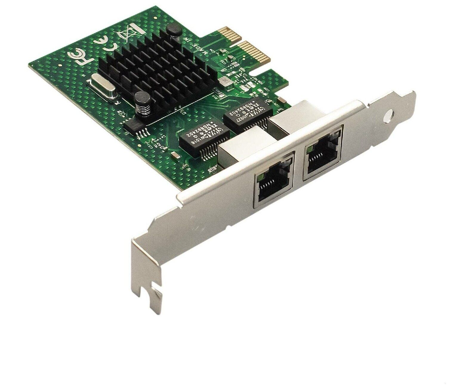 Сетевой адаптер Exe Gate EXE-BCM5720 (EX293452 RUS) PCI-E x1 v2.0/2x RJ45/10/100/1000 Mbps/Chipset BCM5720