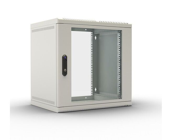 Шкаф коммутационный ЦМО (ШРН-М-12.650) 12 U 600x650мм пер.дв.стекл 50кг серый