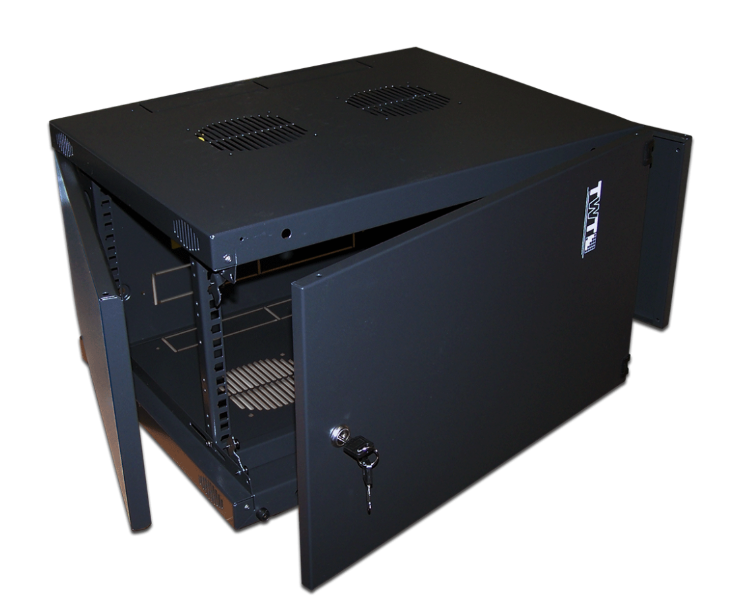 Шкаф коммутационный Lanmaster Next (TWT-CBWNM-6 U-6 X6-BK) настенный 6 U 550x600мм пер.дв.металл черный