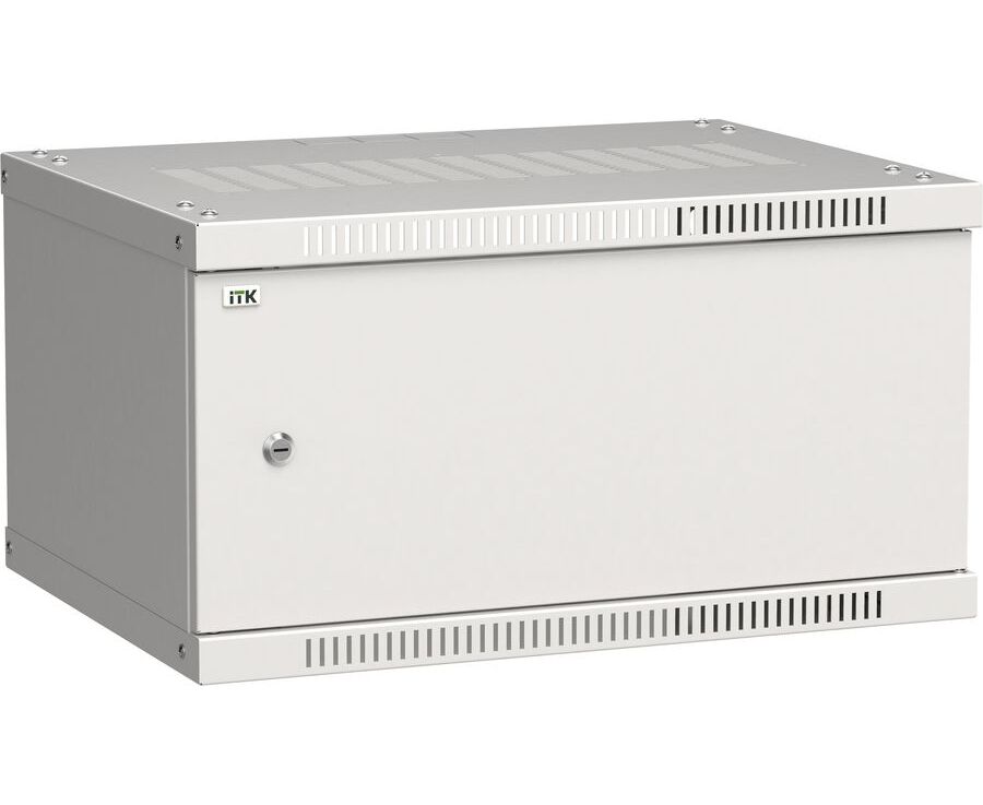Шкаф коммутационный ITK Linea WE (LWE3-06 U64-MF) настенный 6 U 600x450мм пер.дв.металл 50кг серый 400мм 200град. 320мм IP20 сталь