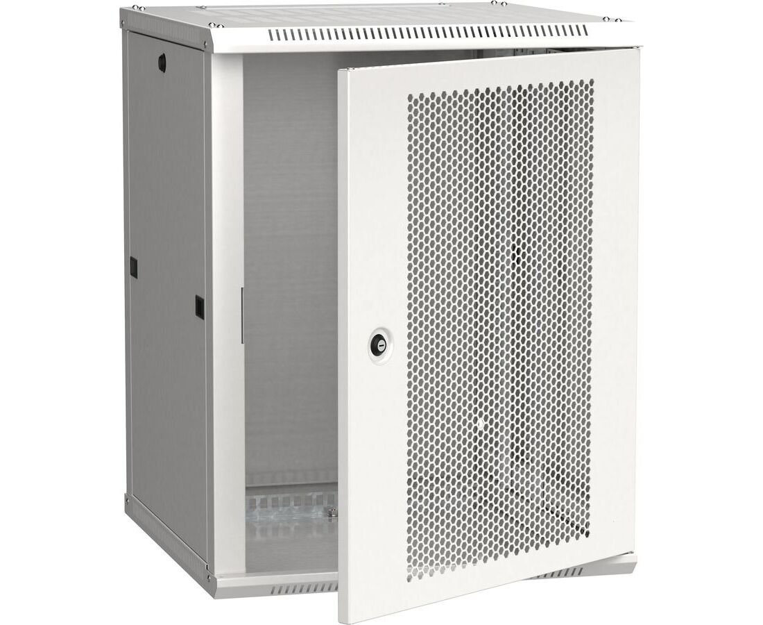 Шкаф коммутационный ITK Linea W (LWR3-12 U66-PF) настенный 12 U 600x600мм пер.дв.перфор. серый сталь