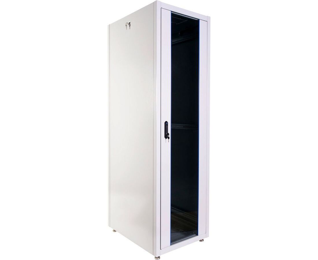 Шкаф коммутационный ЦМО ШТК-Э-48.6.8-13 АА напольный 48 U 600x800мм пер.дв.стекл металл серый