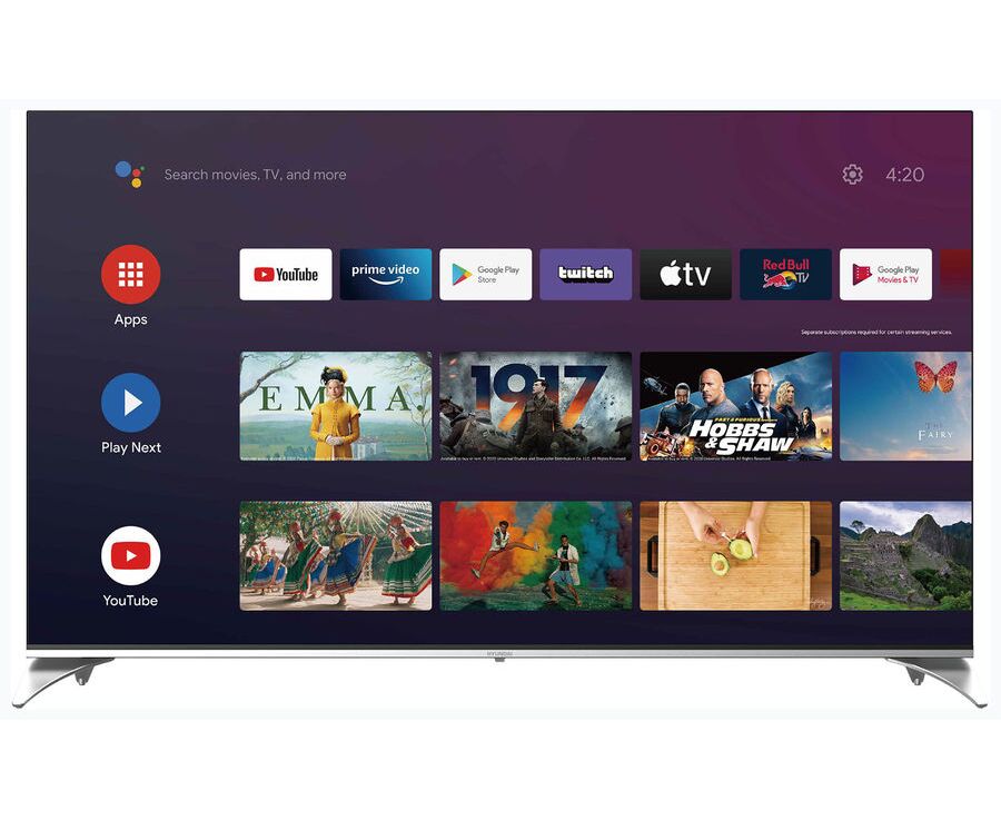 65" Телевизор Hyundai H-LED65 QBU7500 черный QLED 3840x2160, 4 K Ultra HD, 60 Гц, Wi-Fi, Smart TV, Android TV