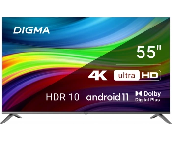 50" Телевизор Digma DM-LED50 UQB31 черный QLED 3840x2160, 4 K Ultra HD, 60 Гц, Wi-Fi, Smart TV, Google TV