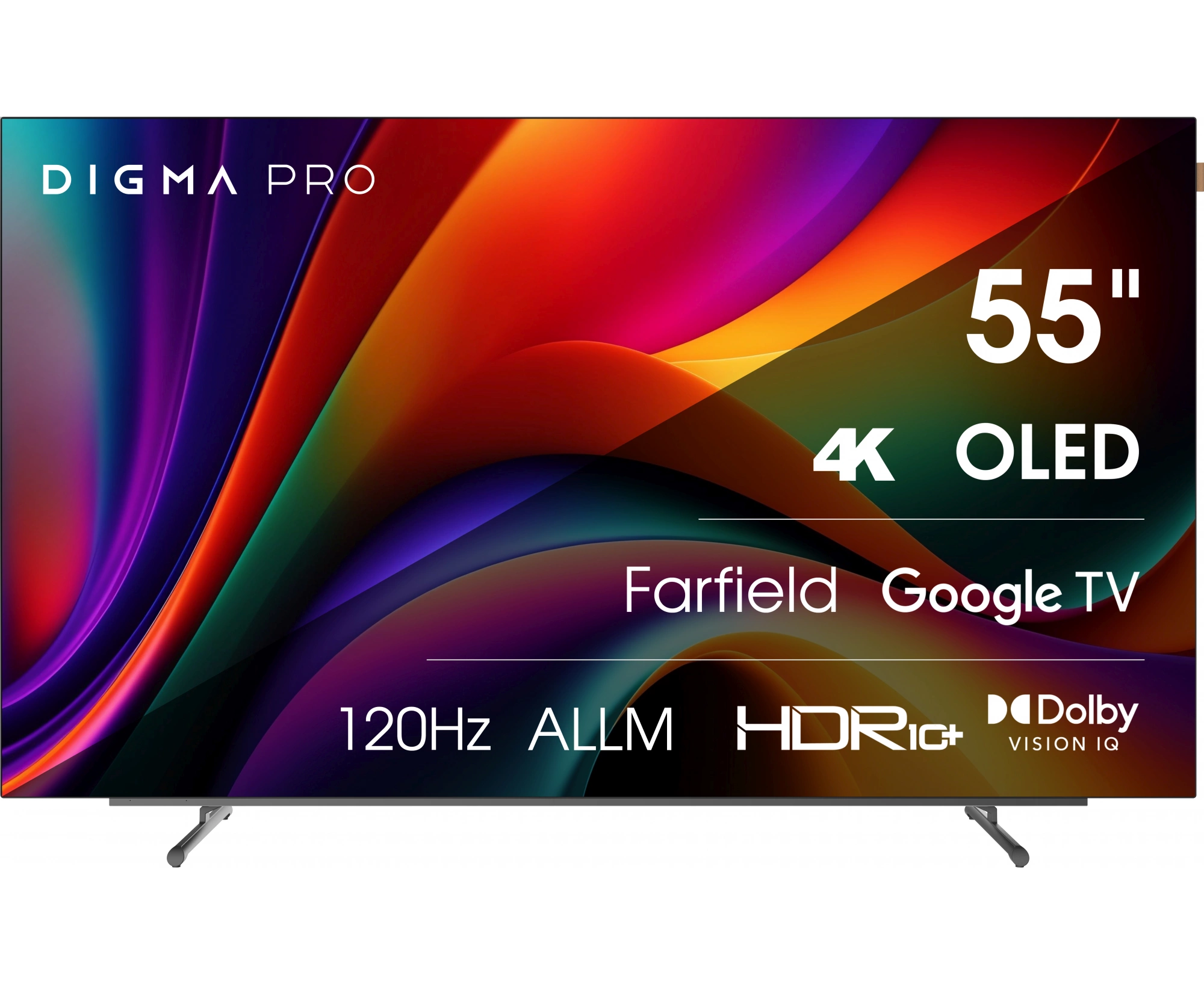 55" Телевизор Digma Pro OLED 55 M черный OLED 3840x2160, 4 K Ultra HD, 120 Гц, Wi-Fi, Smart TV, Google TV