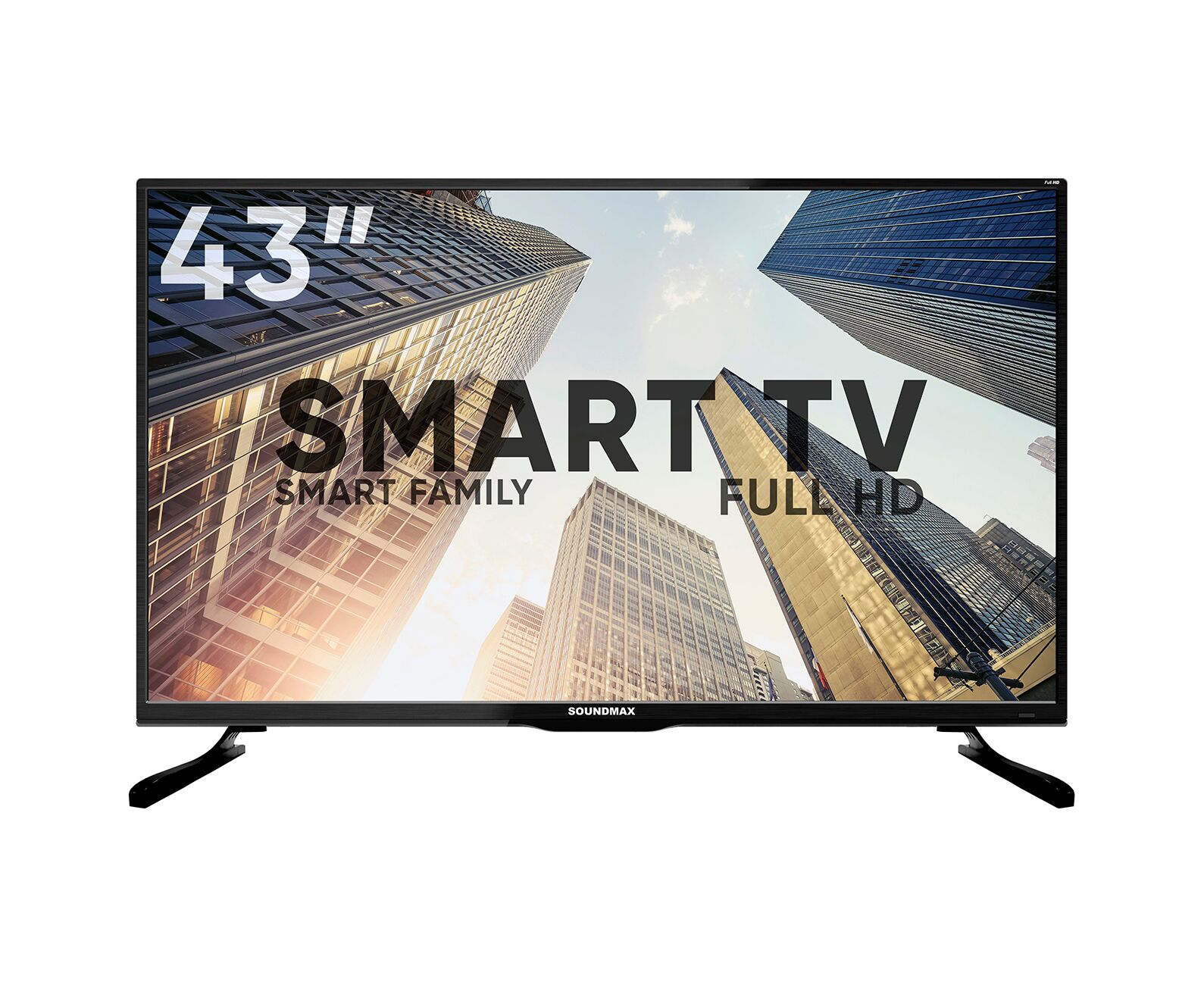 43" Телевизор Soundmax SM-LED43 M02 S черный 1920x1080, Full HD, 60 Гц, Wi-Fi, Smart TV, Android TV