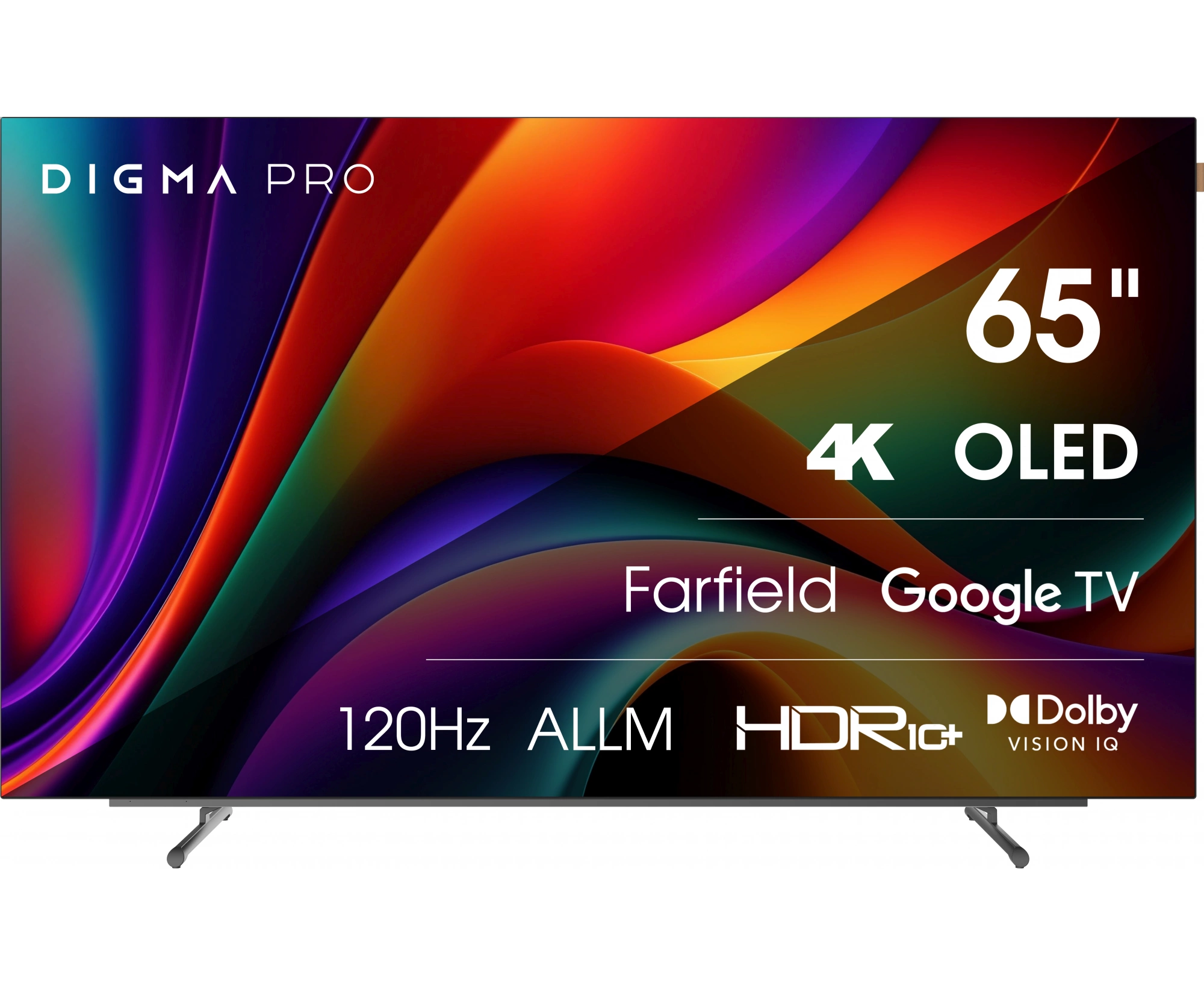 65" Телевизор Digma Pro OLED 65 M черный OLED 3840x2160, 4 K Ultra HD, 120 Гц, Wi-Fi, Smart TV, Google TV