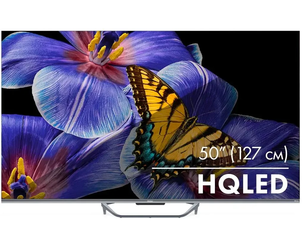 50" Телевизор Haier Smart TV S4 серебристый 3840x2160, 4 K Ultra HD, 60 Гц, Wi-Fi, Smart TV, Android TV