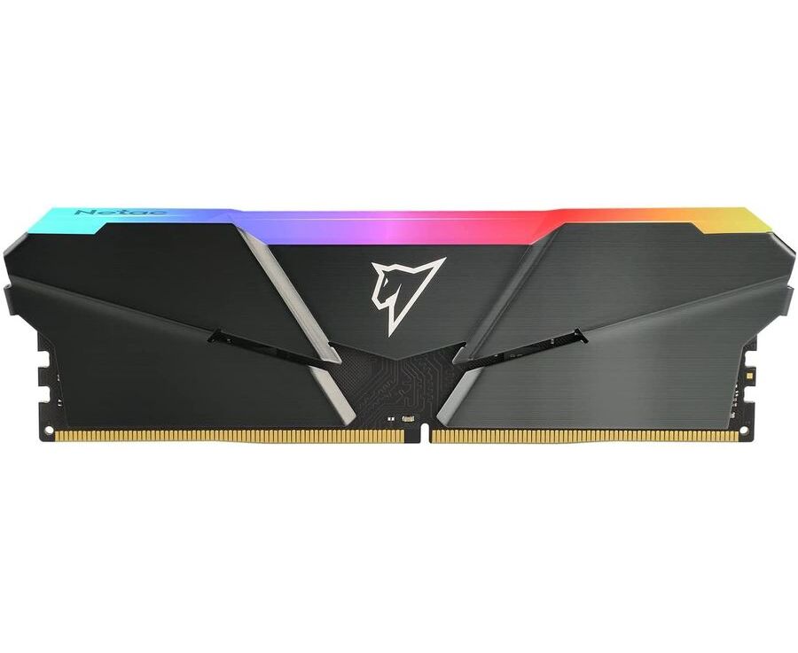 ОЗУ Netac Shadow NTSRD4 P32 SP-16 E DDR4 DIMM 16 Gb PC25600, 3200 Mhz, RGB, C16 Grey, с радиатором