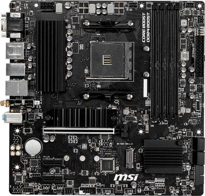 MB s AM4 MSI B550 M PRO-VDH WIFI, AMD B550, 4x DDR4-3200, 1x PCI-Ex16x, 2x PCI-Ex1x, D-SUB+HDMI+DP, 4x SATA3(RAID 0/1/10), 2x M.2, 8 Ch Audio, G Lan, Wi Fi