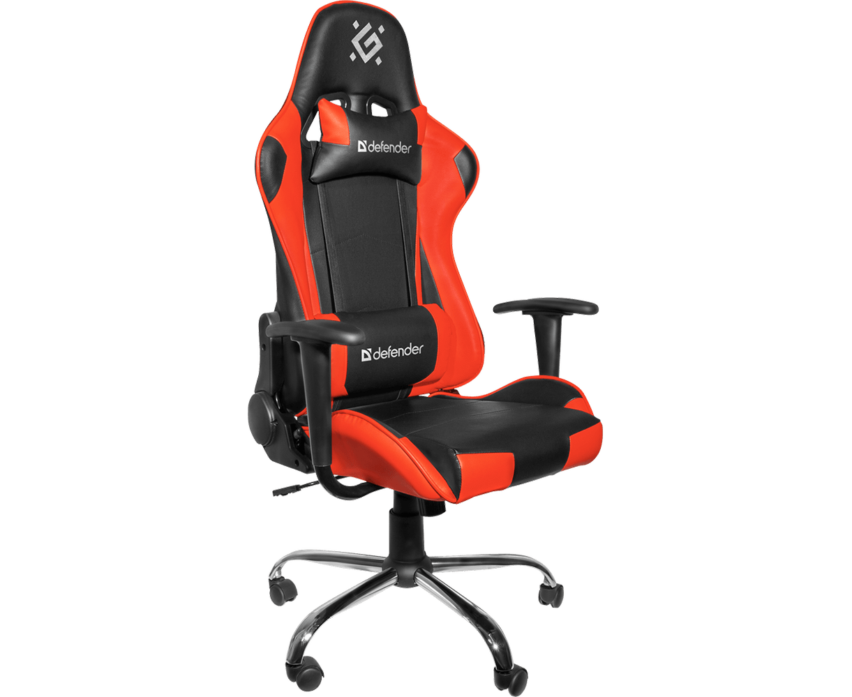 Кресло Defender Azgard (64358) полиуретан черный/красный