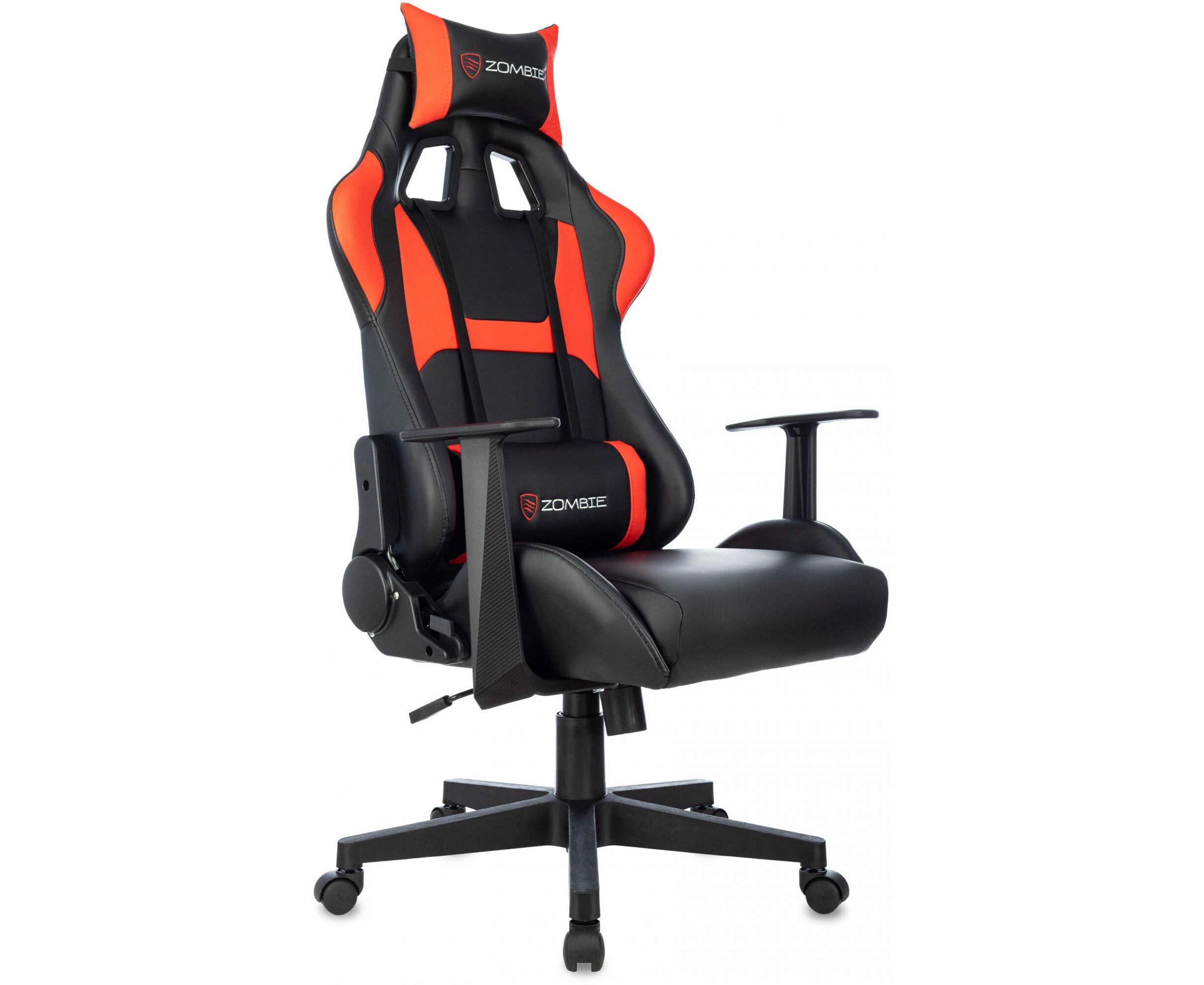 Кресло Zombie Game Penta BR игровое черный/красный эко.кожа с подголов. крестов. пластик