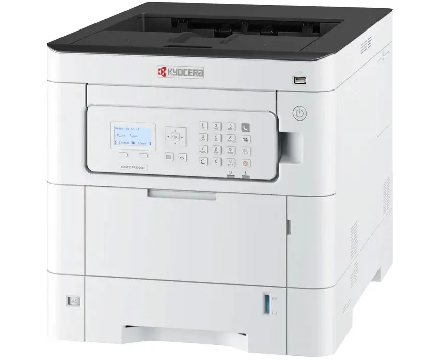 Kyocera Ecosys PA3500cx А4, принтер, лазерный, черно-белый, 35стр/мин, 1200dpi, 1200 МГц, 1024 Мб, 512 Гб, 100+550, Air Print/USB/Ethernet, 3500стр/картридж, (1102 YJ3 NL0)