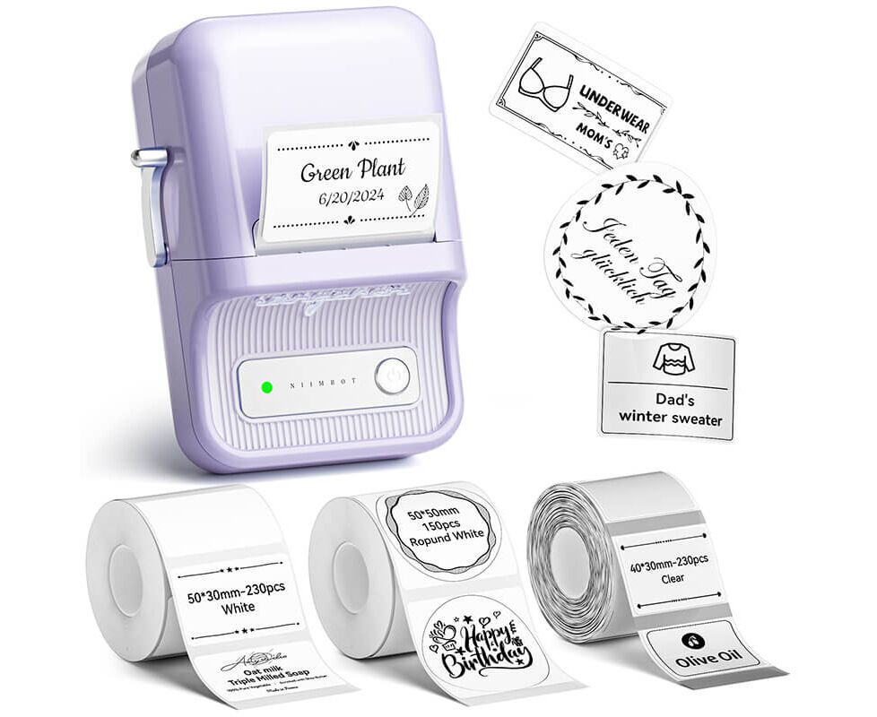 Термопринтер Niimbot B21 Pro (1747097) 300dpi 60мм/с/USB/BT для печ.этик. фиолетовый